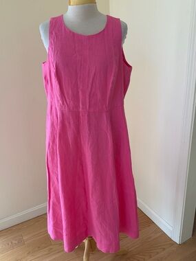 Boden women’s 12P carla linen dress with pockets.